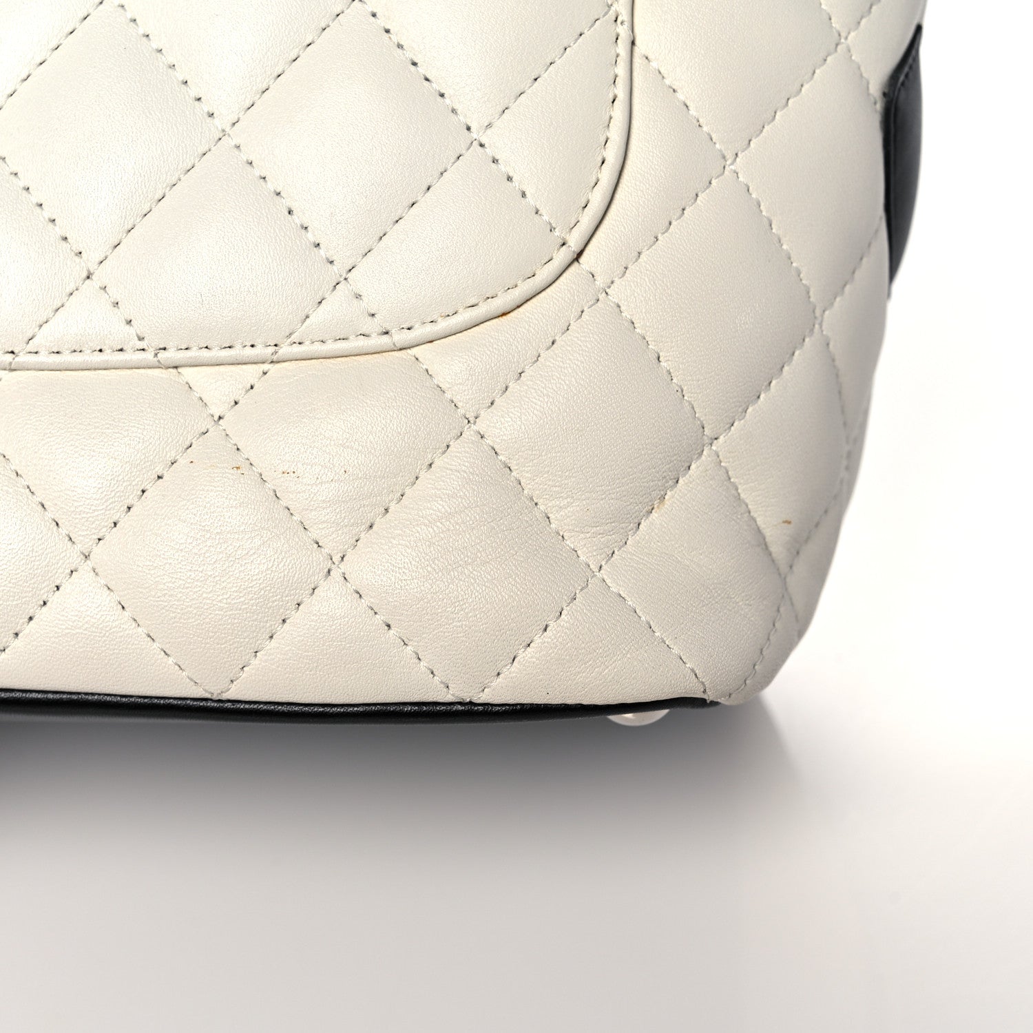 Chanel Calfskin Quilted Medium Cambon Tote White Black 9 of 11