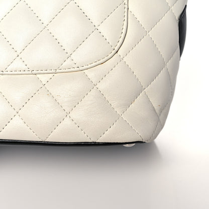 Chanel Calfskin Quilted Medium Cambon Tote White Black 9 of 11