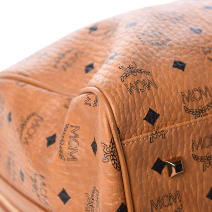MCM Visetos Large Traveler Weekender Bag Cognac 11 of 12