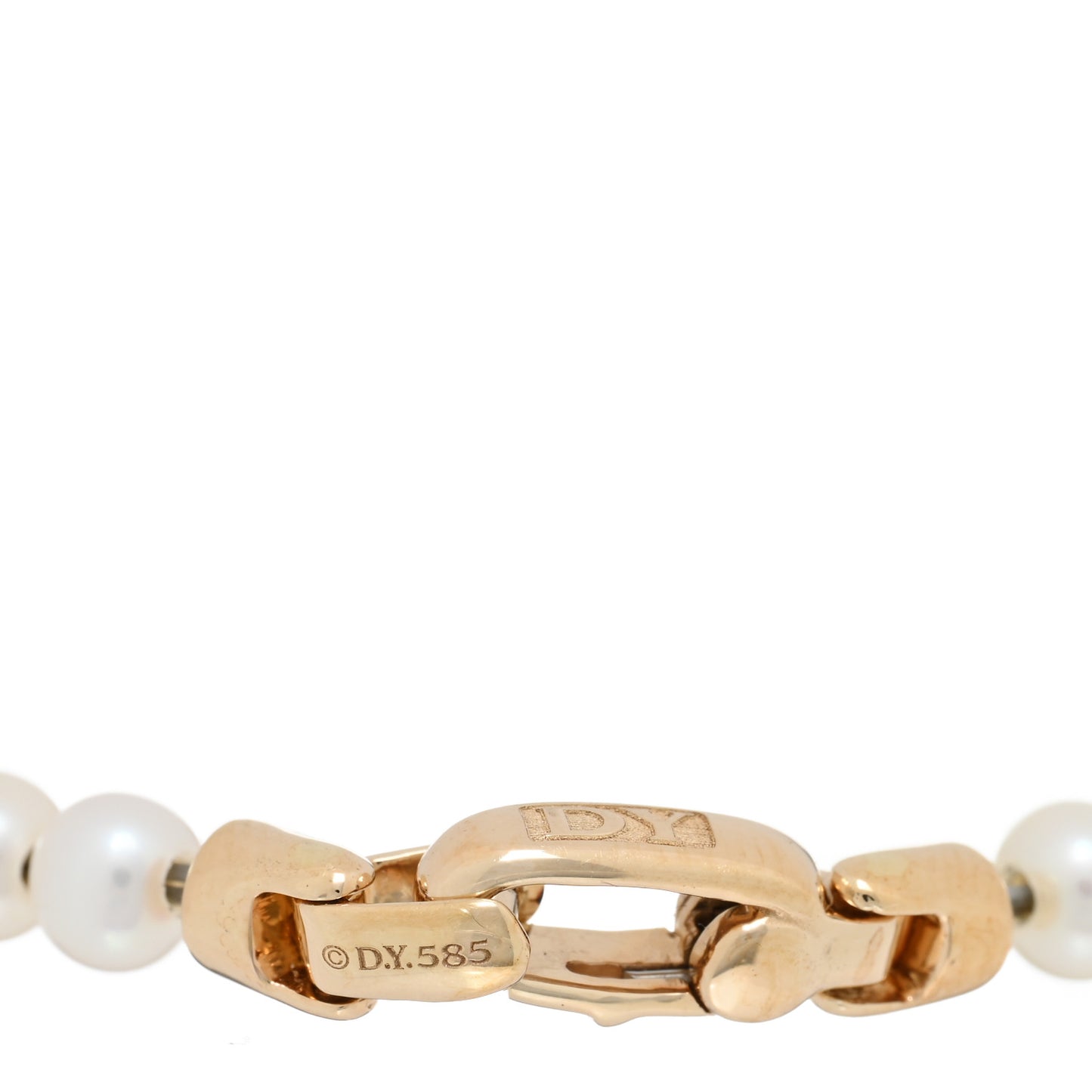 18K Yellow Gold Pearl 4mm Bijoux Spiritual Beads Bracelet