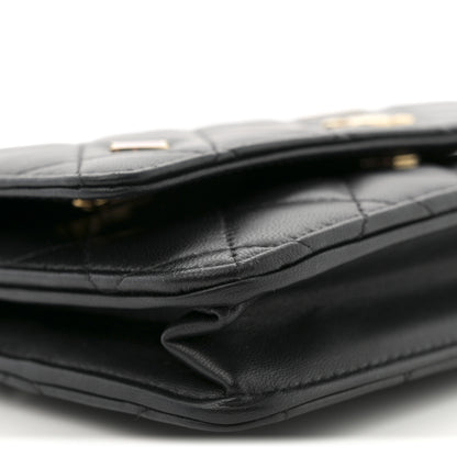 Chanel Lambskin Quilted Enamel Coco Casino Wallet On Chain WOC Black 9 of 12