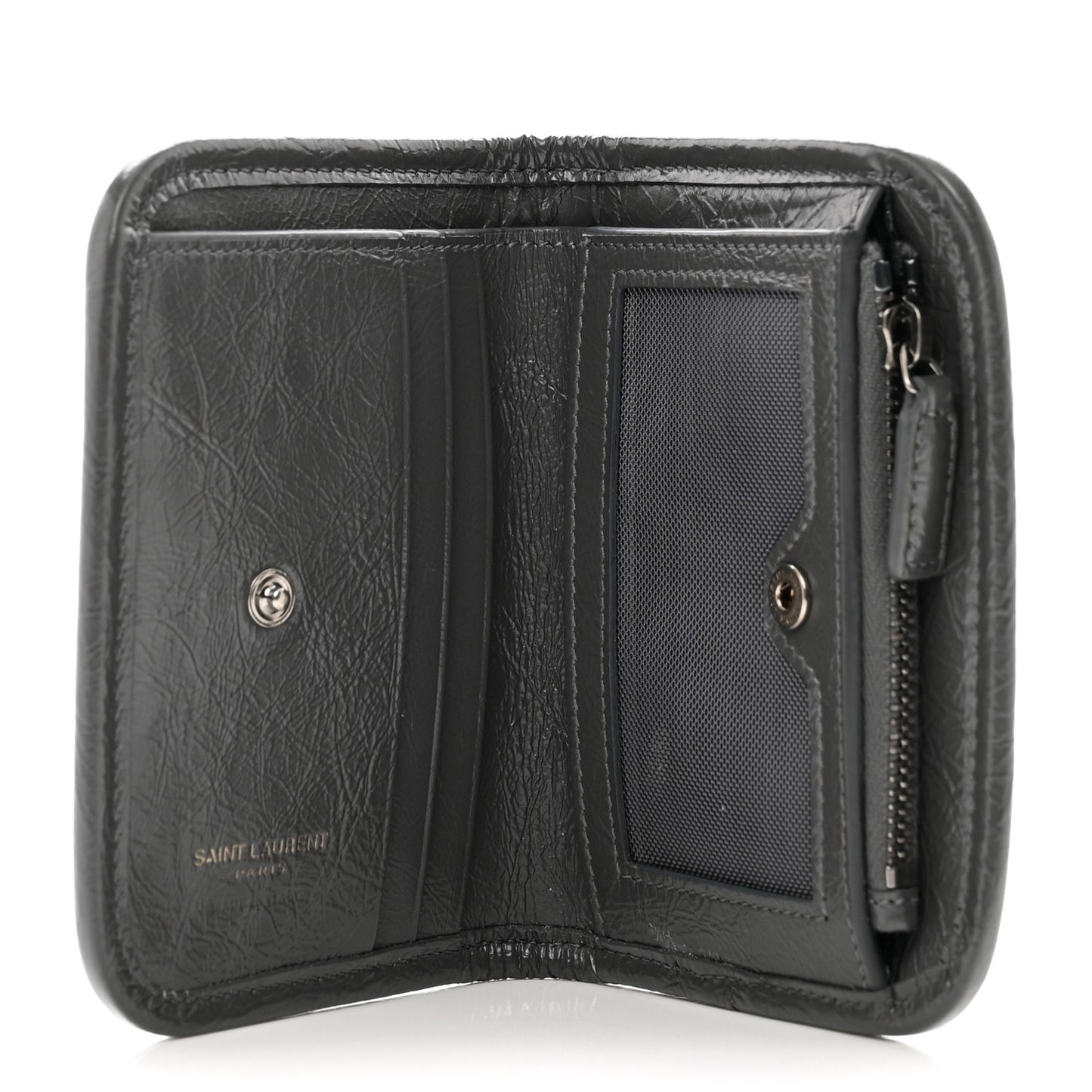 Crinkled Calfskin Matelasse Monogram Niki Card Holder Black