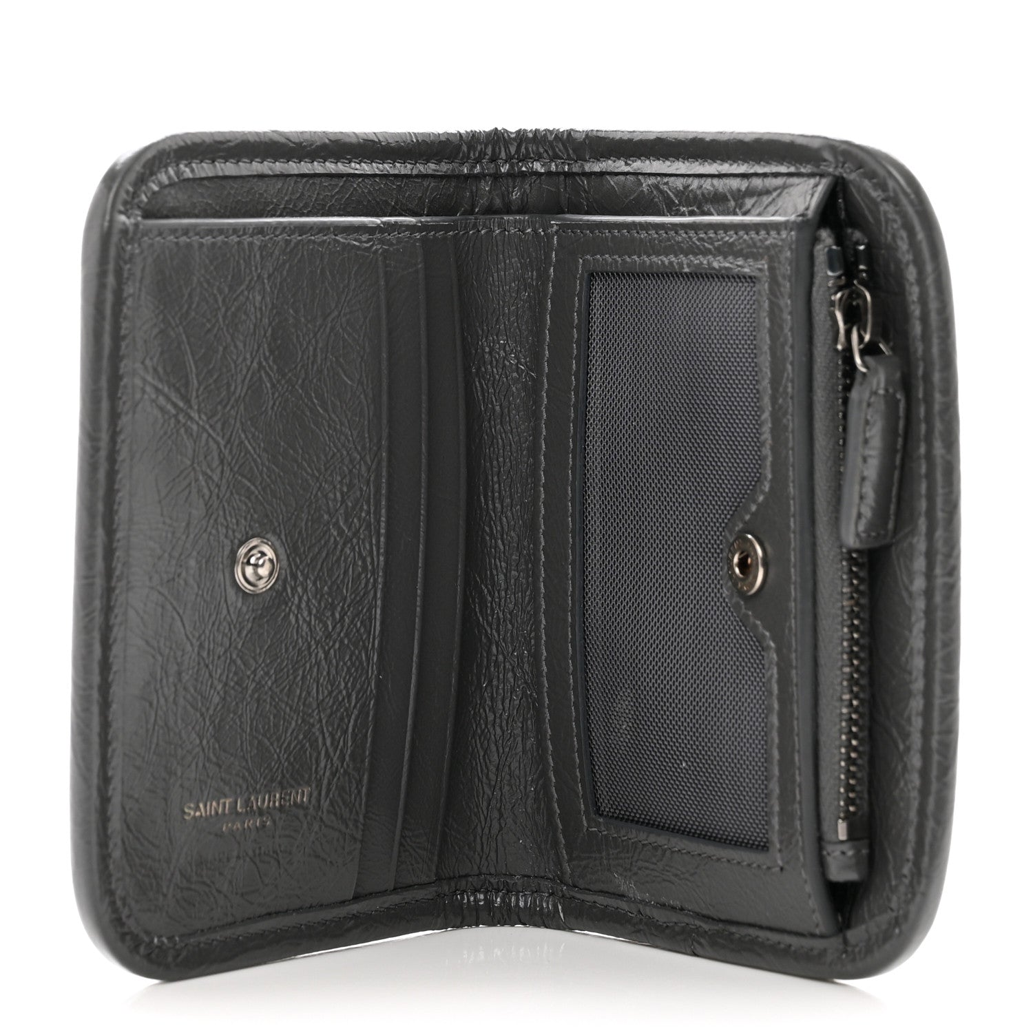 Saint Laurent Crinkled Calfskin Matelasse Monogram Niki Card Holder Black 5 of 8