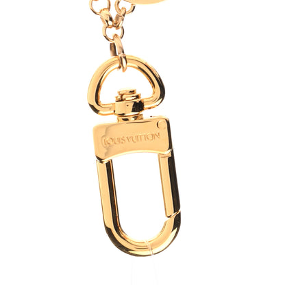 Louis Vuitton Brass Enamel Fleur De Monogram Bag Charm Chain Gold 5 of 5