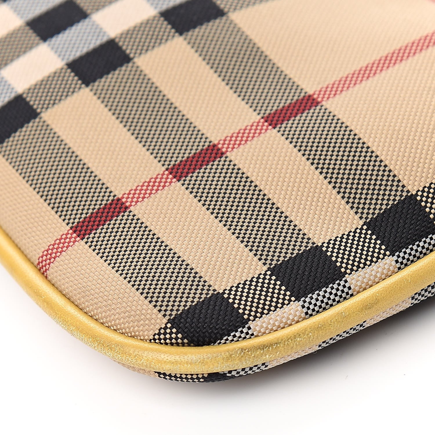 Burberry Horseferry Check Peyton Crossbody Clutch Bag Yellow 8 of 9