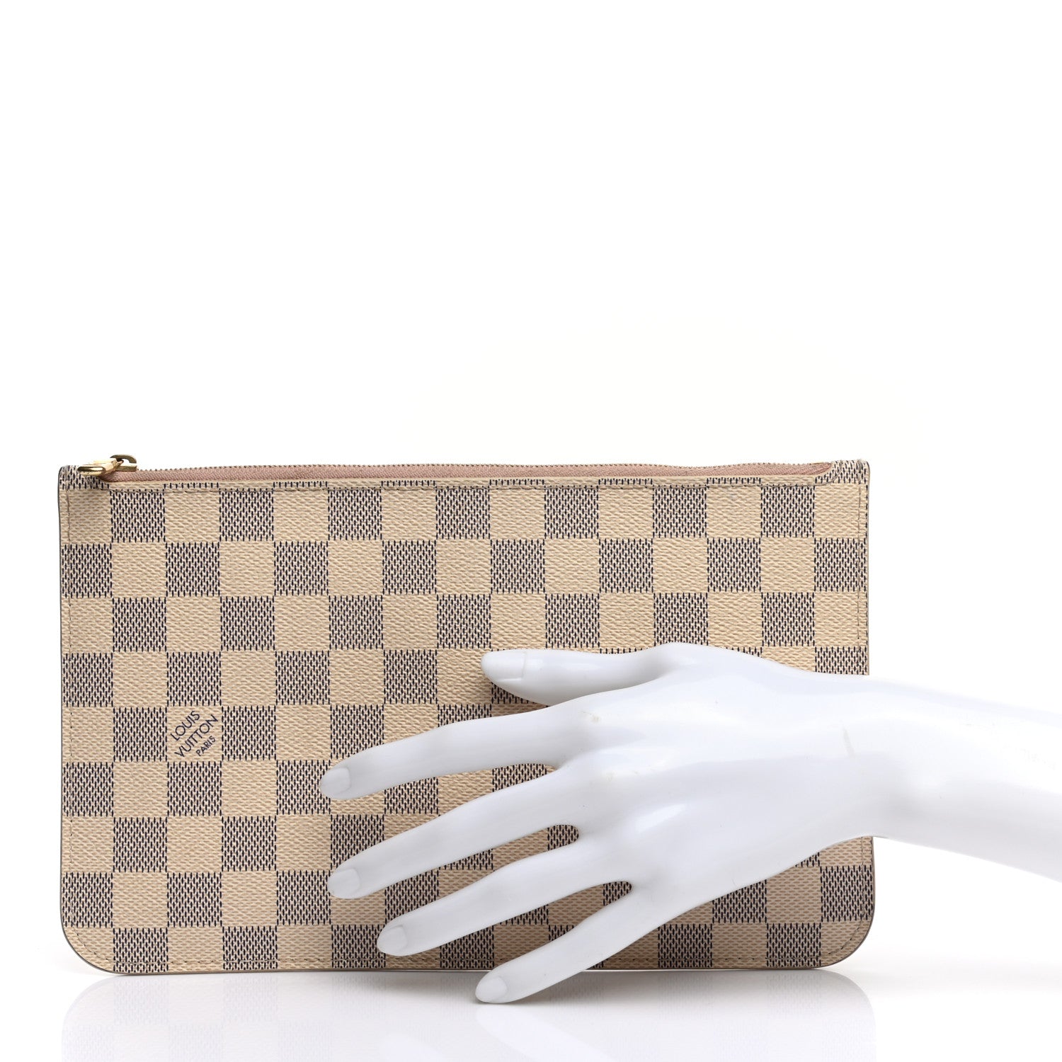 Louis Vuitton Damier Azur Neverfull MM GM Pochette Rose Ballerine 2 of 8