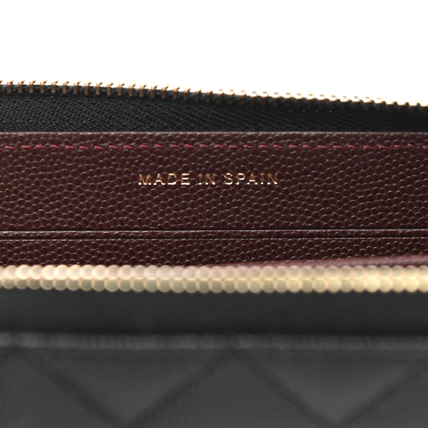 Caviar Quilted Small Zip Around Wallet Black