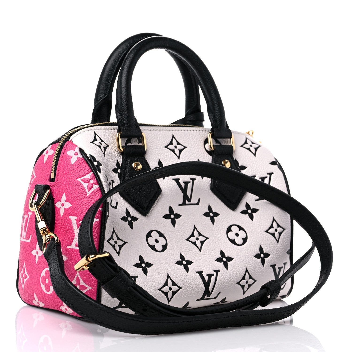 Louis Vuitton Empreinte Monogram Spring in the City Speedy Bandouliere 20 Black White Pink 3 of 8