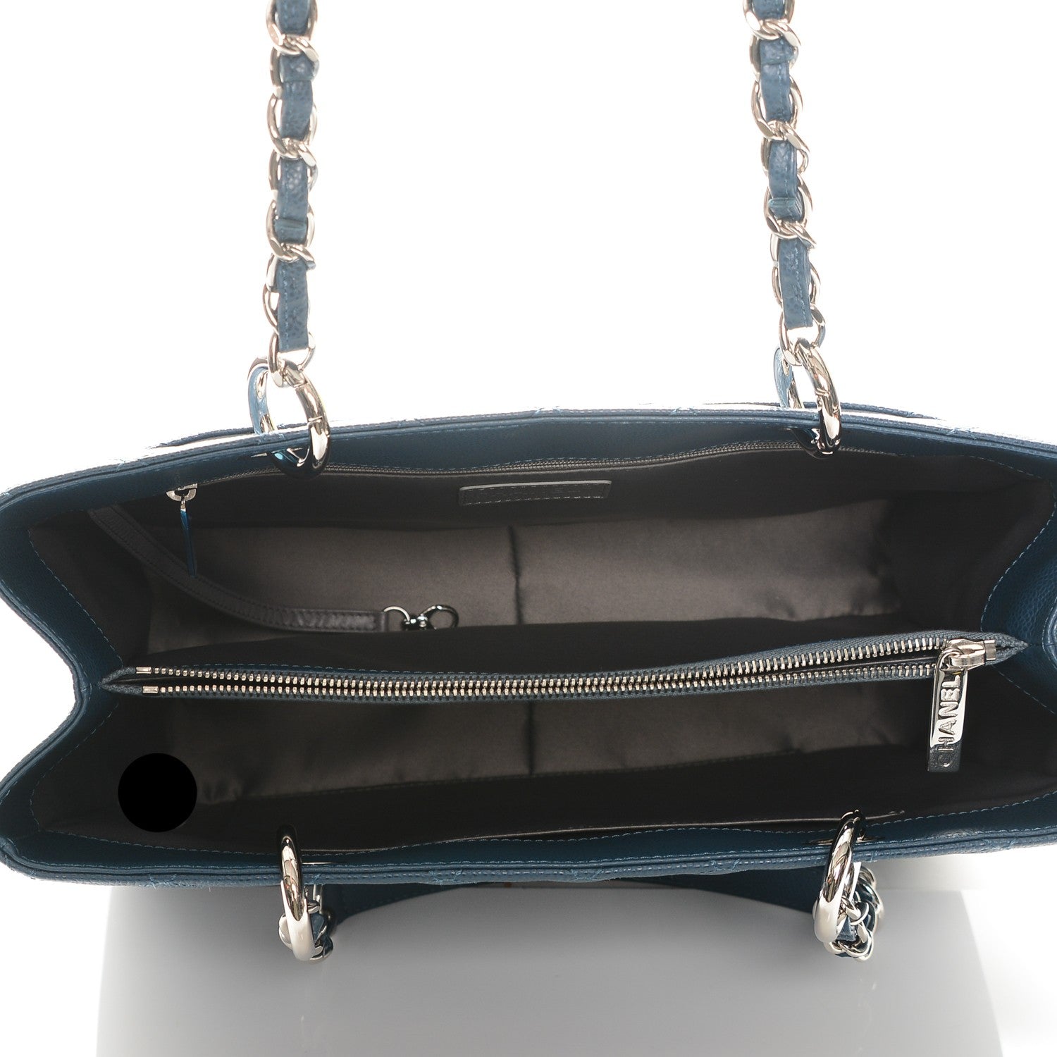 Chanel Caviar Quilted Grand Shopping Tote GST Dark Blue 5 of 7