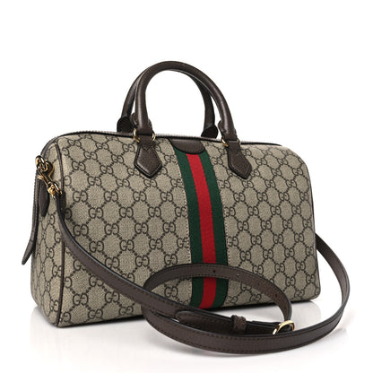 Gucci GG Supreme Monogram Web Medium Ophidia Top Handle Bag Beige Ebony 3 of 10