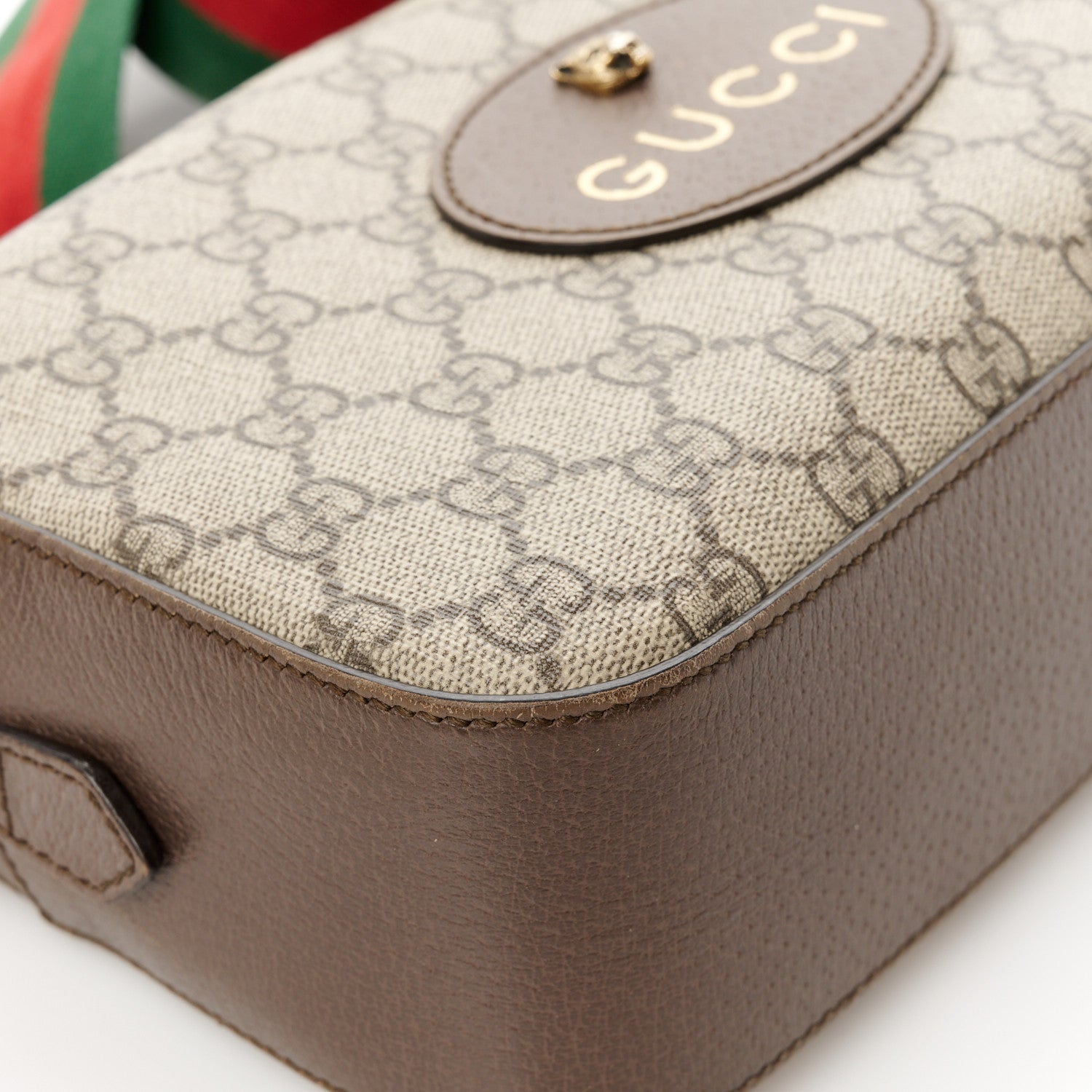 Gucci GG Supreme Monogram Web Neo Vintage Shoulder Bag Beige New Acero Crop 13 of 14