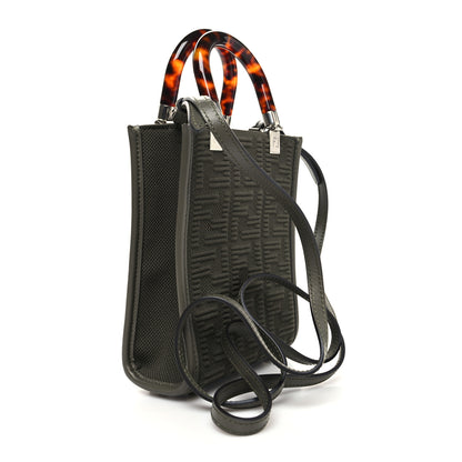 Fendi Technical Fabric Vitello Ceylon Plexiglass FF Mini Fendi Sunshine Shopper Tote Wood 3 of 12