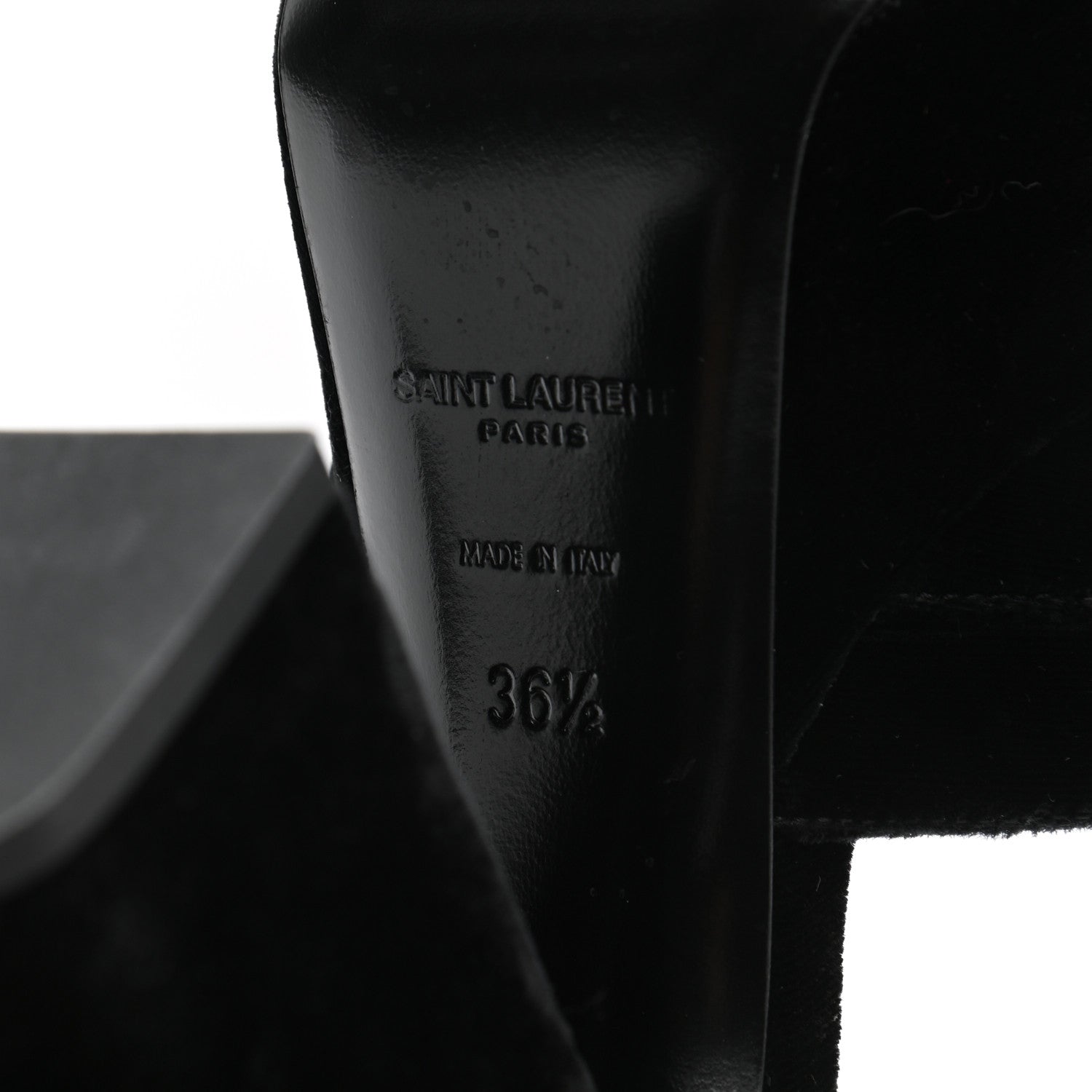 Saint Laurent Crushed Velvet Farrah Platform Sandals 36.5 Black 6 of 9