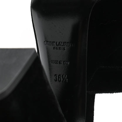 Saint Laurent Crushed Velvet Farrah Platform Sandals 36.5 Black 6 of 9