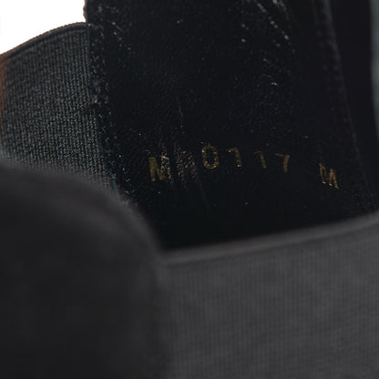 Louis Vuitton Suede Monogram Uniformes Cap Toe Chelsea 75mm Ankle Boots 37.5 Black 7 of 7