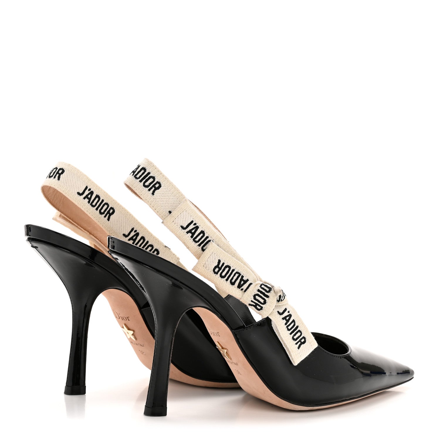 Christian Dior Patent Ribbon J'Adior Slingback 100mm Pumps 38 Black 5 of 11