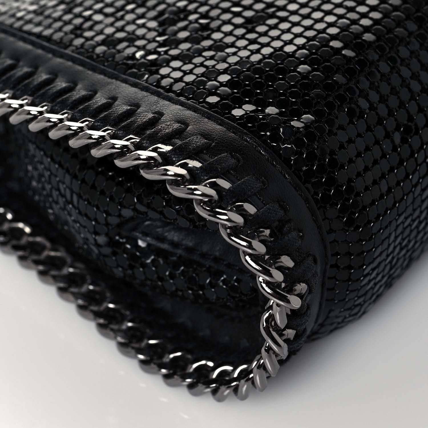 Stella McCartney Crystal Stones Tiny Fold Over Falabella Black 8 of 11