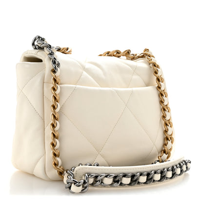Chanel Lambskin Quilted Medium Chanel 19 Flap White 3 of 12