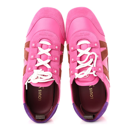 Louis Vuitton Suede Calfskin LV Sneakerina Sneakers 38 Fuchsia Pink 2 of 12