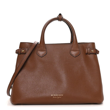 Burberry Derby Calfskin House Check Medium Banner Tote Tan 1 of 11