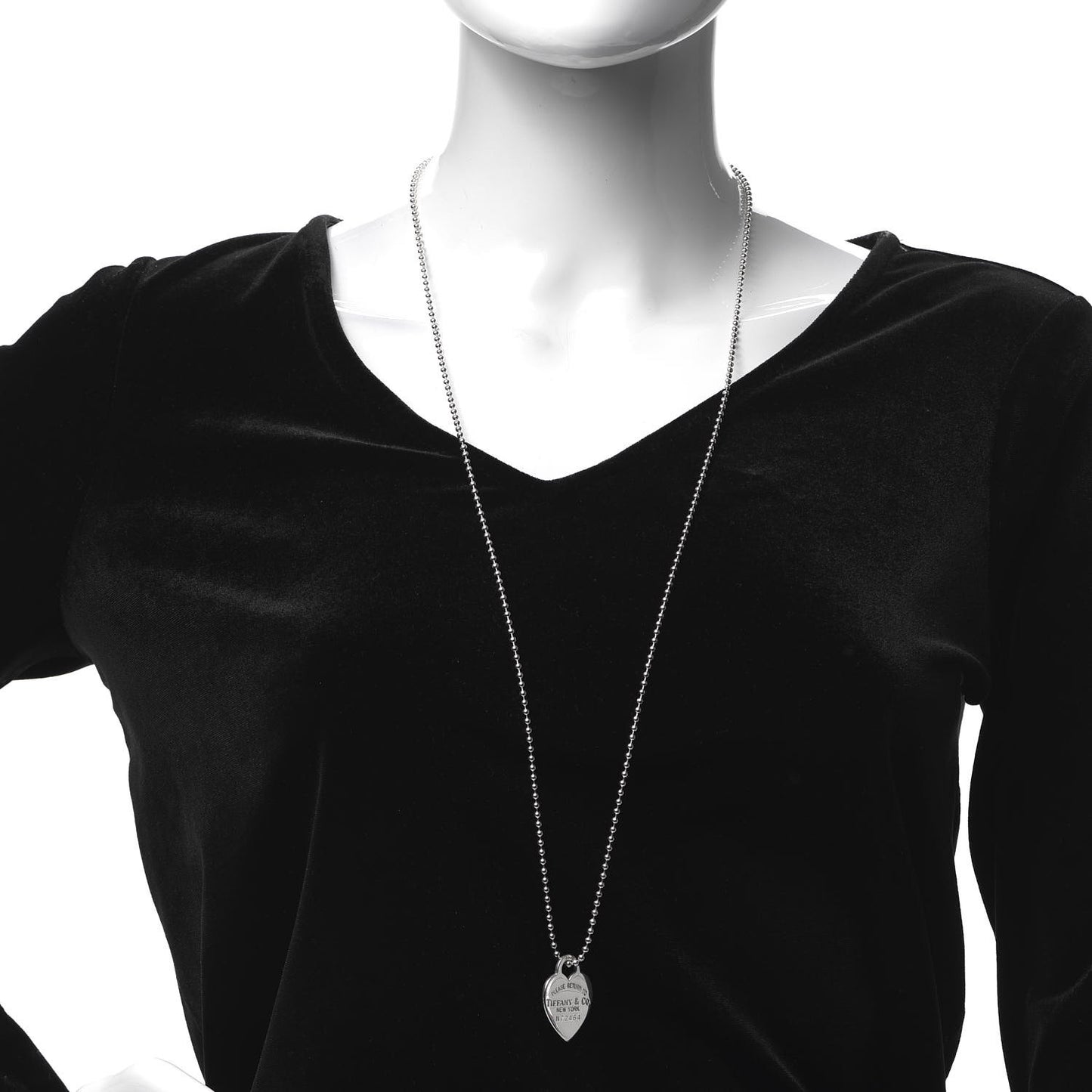 Sterling Silver Long Return to Tiffany Heart Pendant Necklace