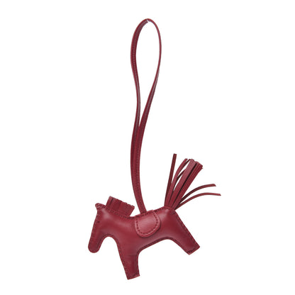 Hermes Milo Lambskin Grigri Rodeo Horse Bag Charm PM Rubis 1 of 4