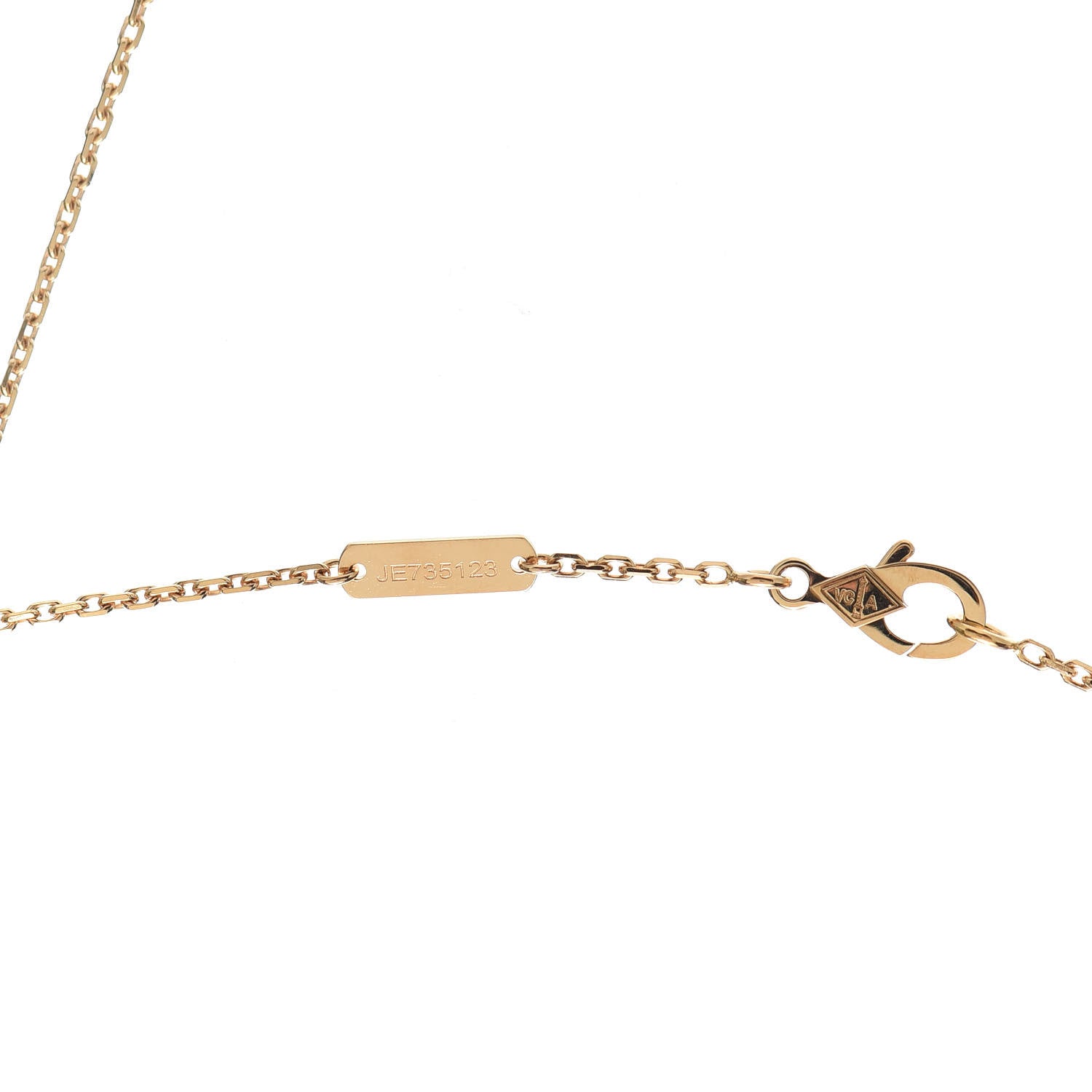 Van Cleef & Arpels 18K Yellow Gold Mother of Pearl Vintage Alhambra Pendant Necklace 6 of 7