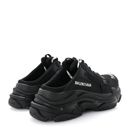 Balenciaga Fabric Mesh Womens Triple S Mule Sneakers 39 Black 5 of 9
