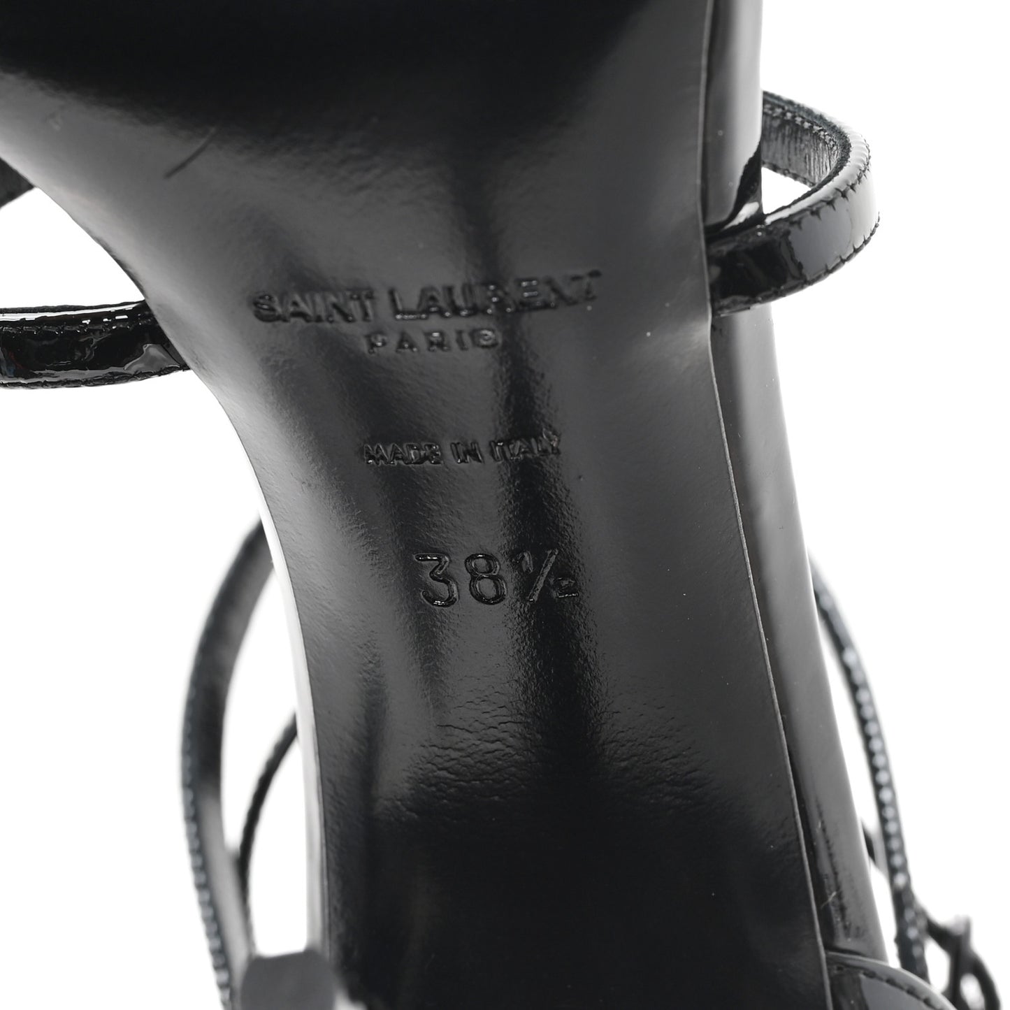 Patent Cassandra 100 Ankle Strap Sandals 38.5 Black