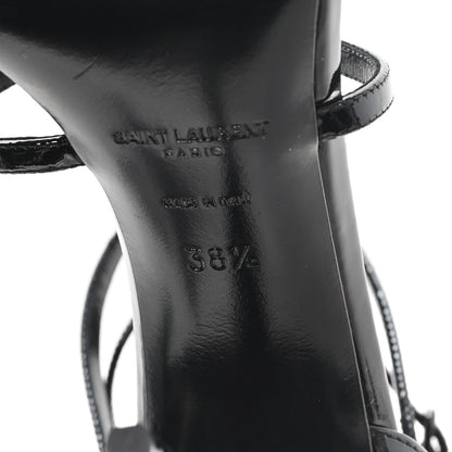 Saint Laurent Patent Cassandra 100 Ankle Strap Sandals 38.5 Black 7 of 10