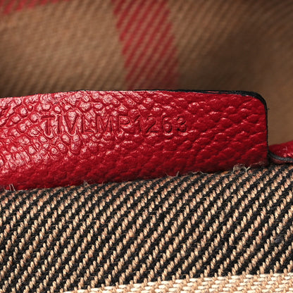 Burberry Soft Grain Calfskin Small Buckle Tote Parade Red 7 of 10