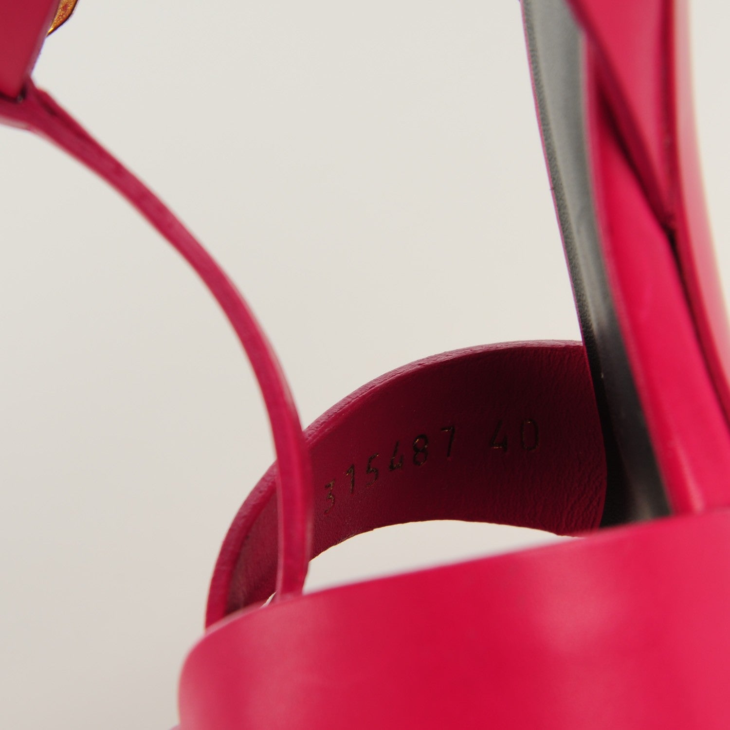 Saint Laurent Calfskin Tribute 105 Platform Sandals 40 Fuchsia 5 of 6