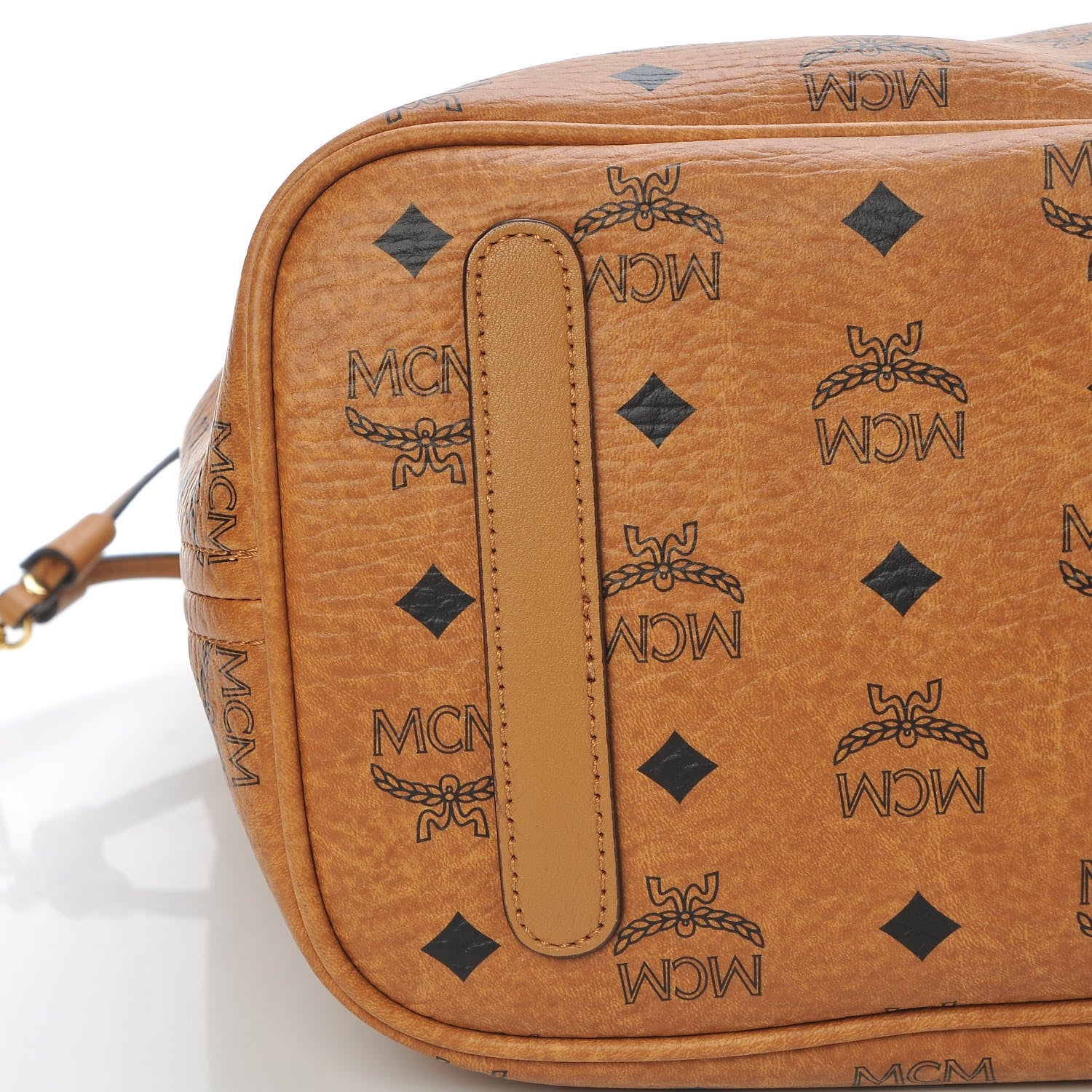 MCM Visetos Medium Liz Reversible Shopper Tote Cognac 10 of 15