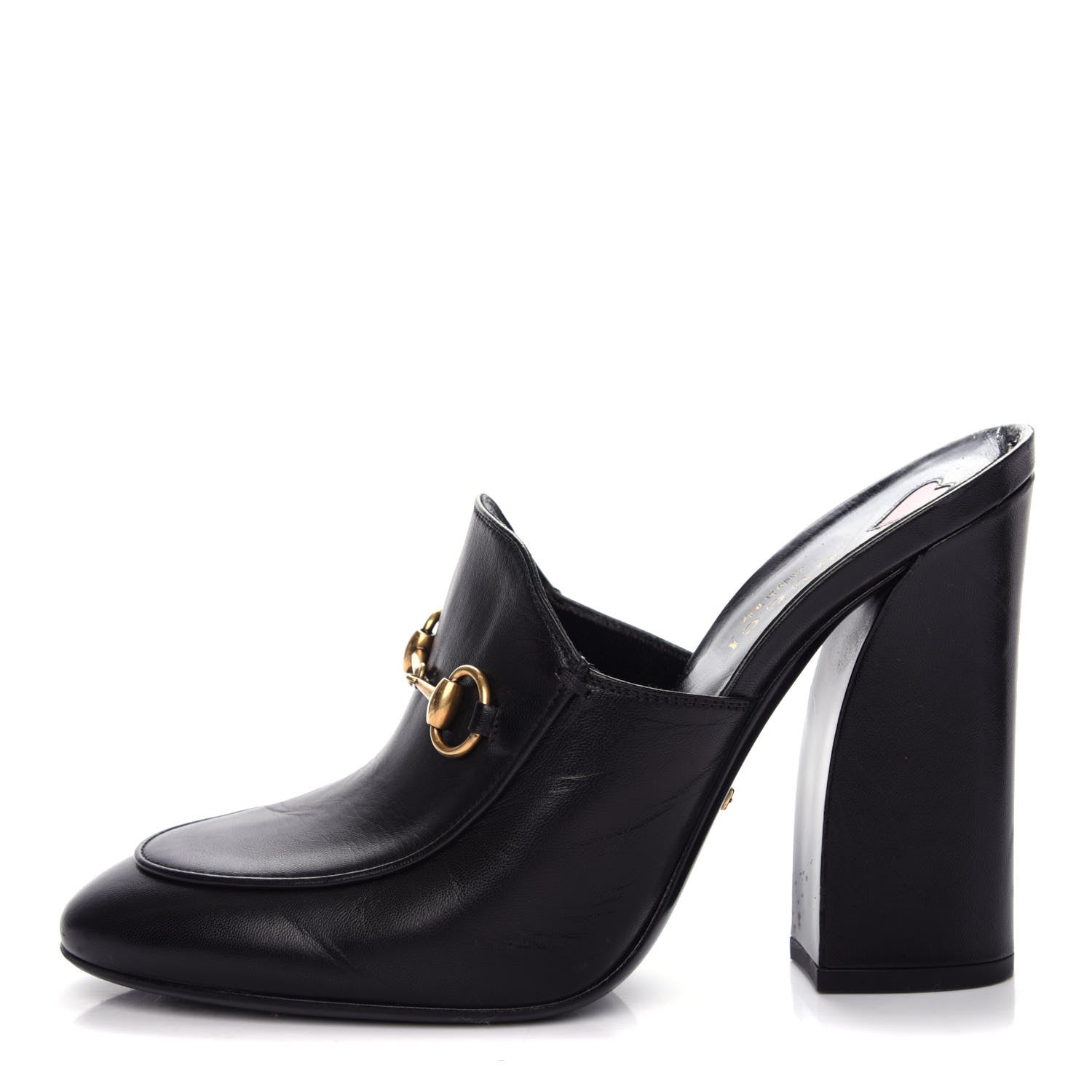 Gucci Malaga Kid Horsebit Princetown High Heel Mules 38 Black 1 of 11