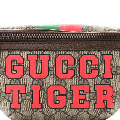 Gucci GG Supreme Monogram Textured Dollar Calfskin Gucci Tiger Belt Bag Beige Ebony Lobster Red New Shamarock New Acero 8 of 10