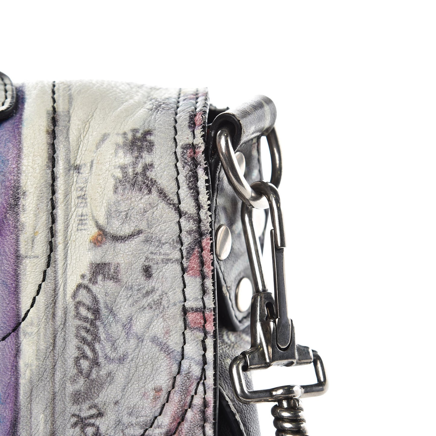 Calfskin PS1 Gotham Print Medium Satchel Fence Bike Ice