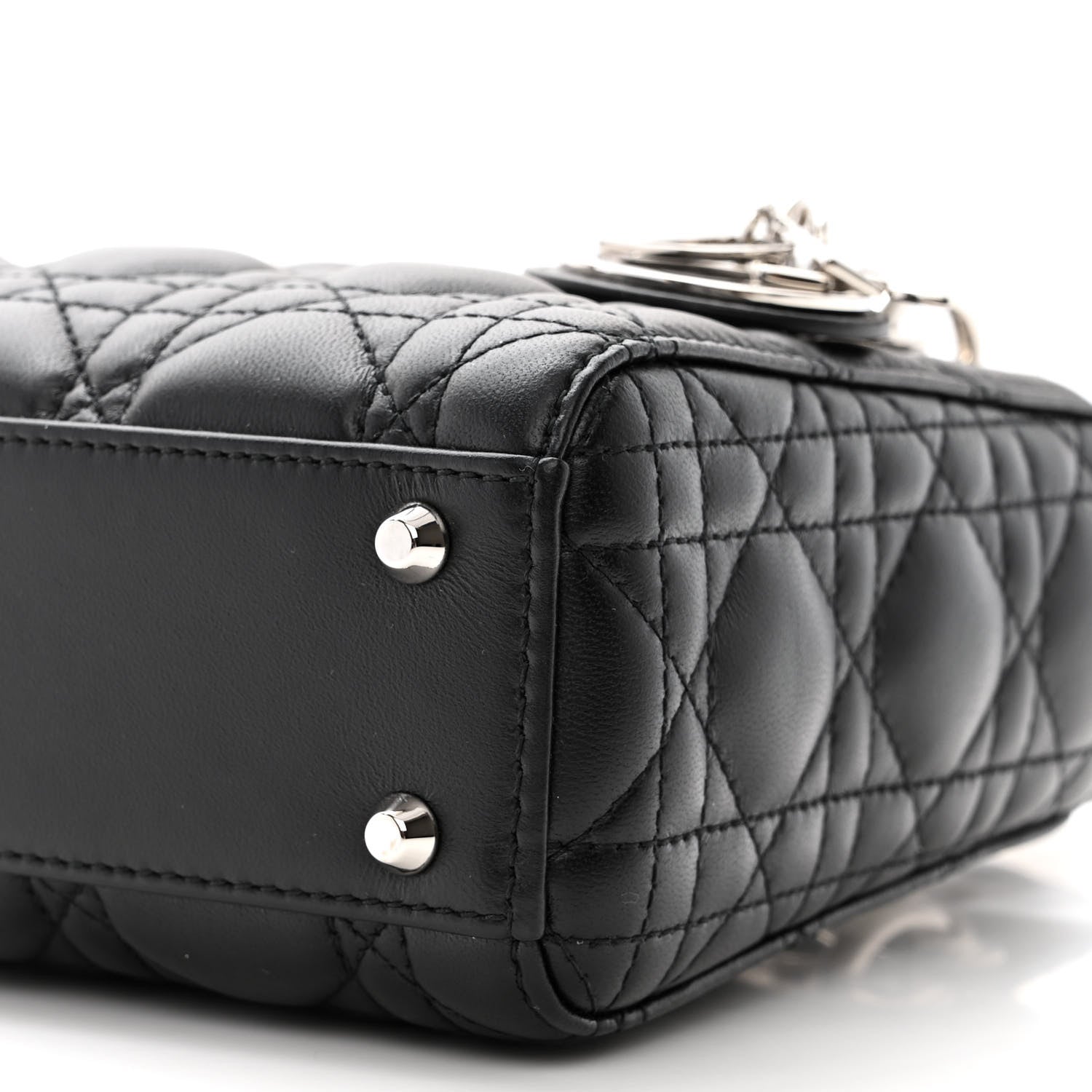Christian Dior Lambskin Cannage Mini Lady Dior Black 10 of 12