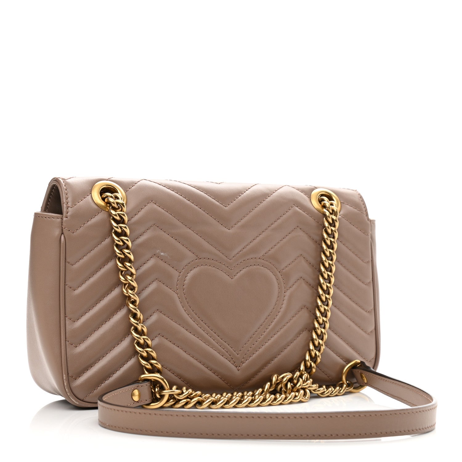 Gucci Calfskin Matelasse Small GG Marmont Shoulder Bag Porcelain Rose 3 of 11