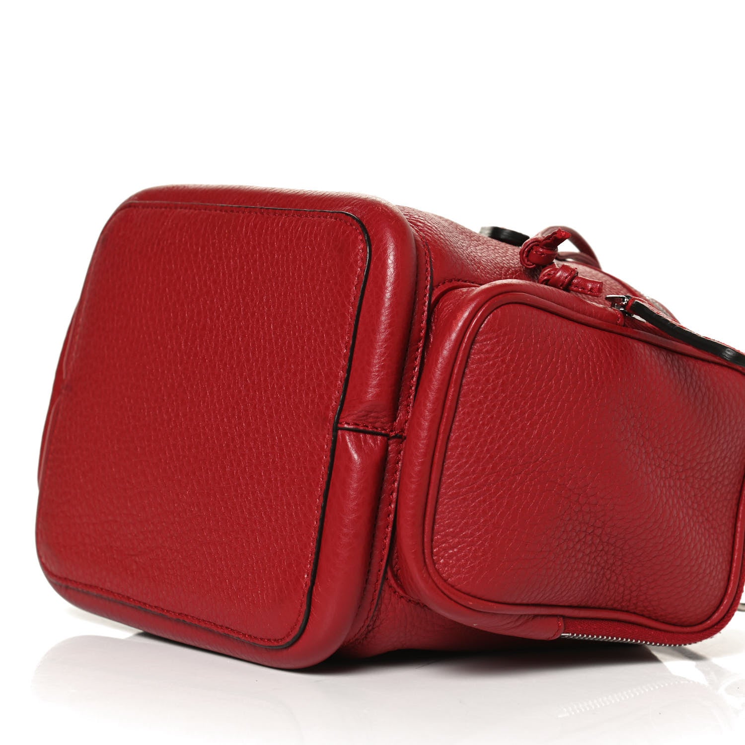 Fendi Cuoio Romano Selleria F is Fendi Grande Mon Tresor Pocket Bucket Bag Rosso 14 of 17