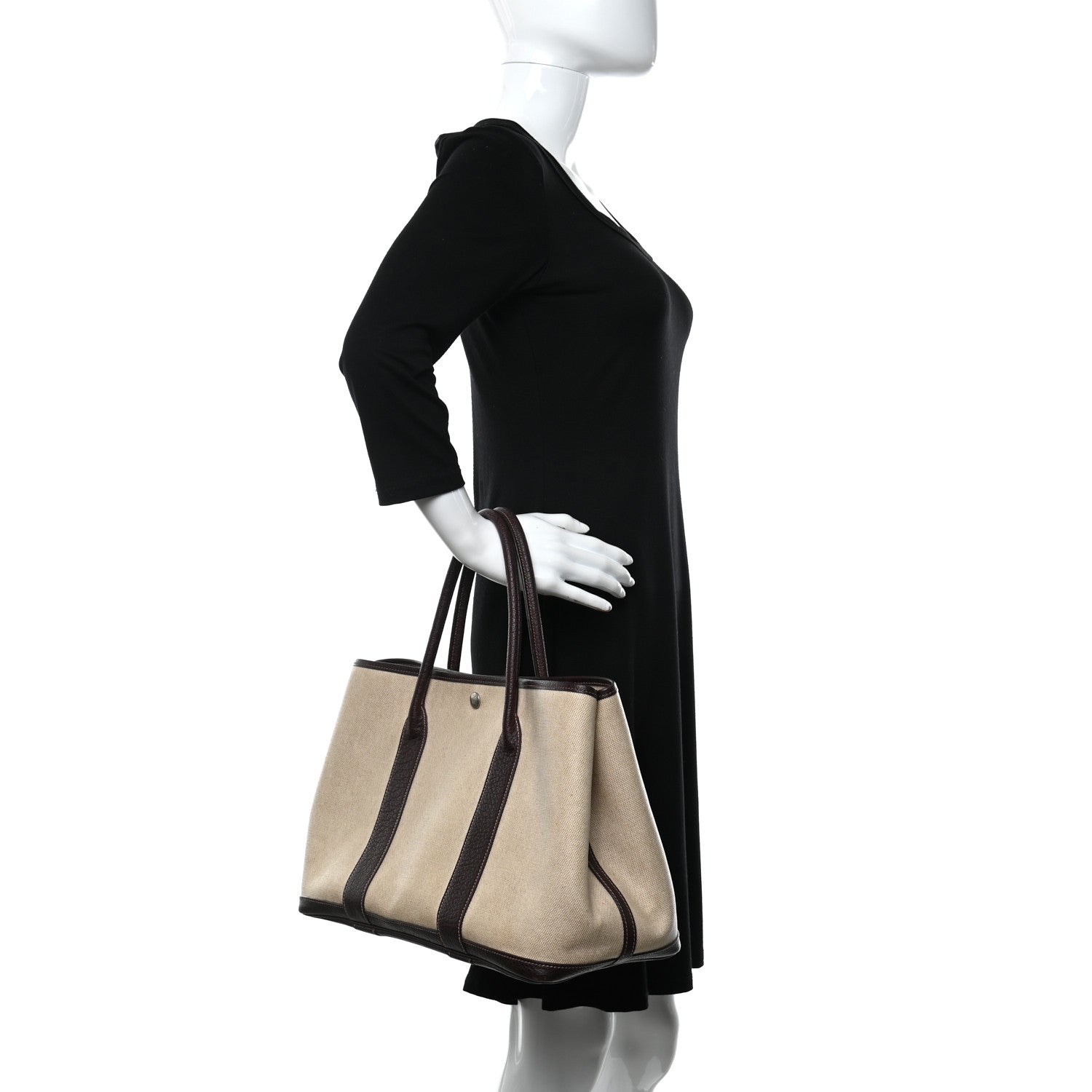 Hermes Toile Buffle Gala Garden Party Tote 36 MM Marron Fonce 2 of 8