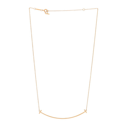 Tiffany 18K Yellow Gold Small T Smile Pendant Necklace 3 of 6