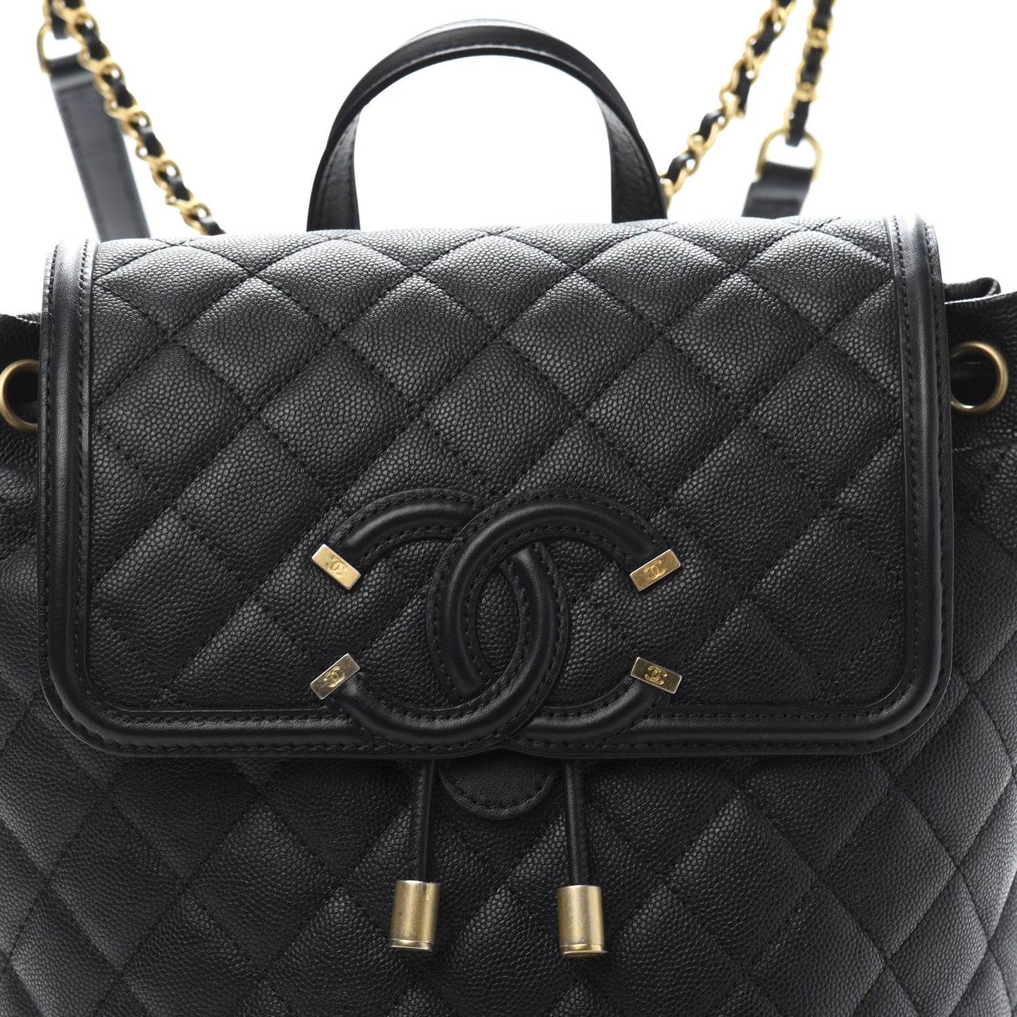 Caviar Quilted Filigree Backpack Black
