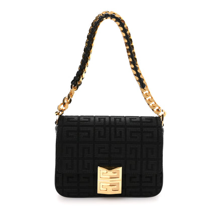 Givenchy Canvas Woven Embroidered Small 4G Bag With Chain Black 1 of 10