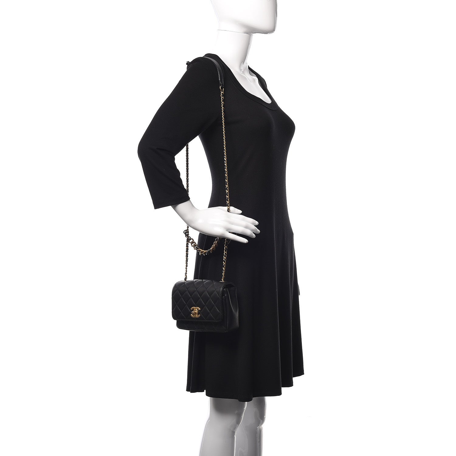 Chanel Lambskin Quilted Small Camellia Flower Flap Black 2 of 11