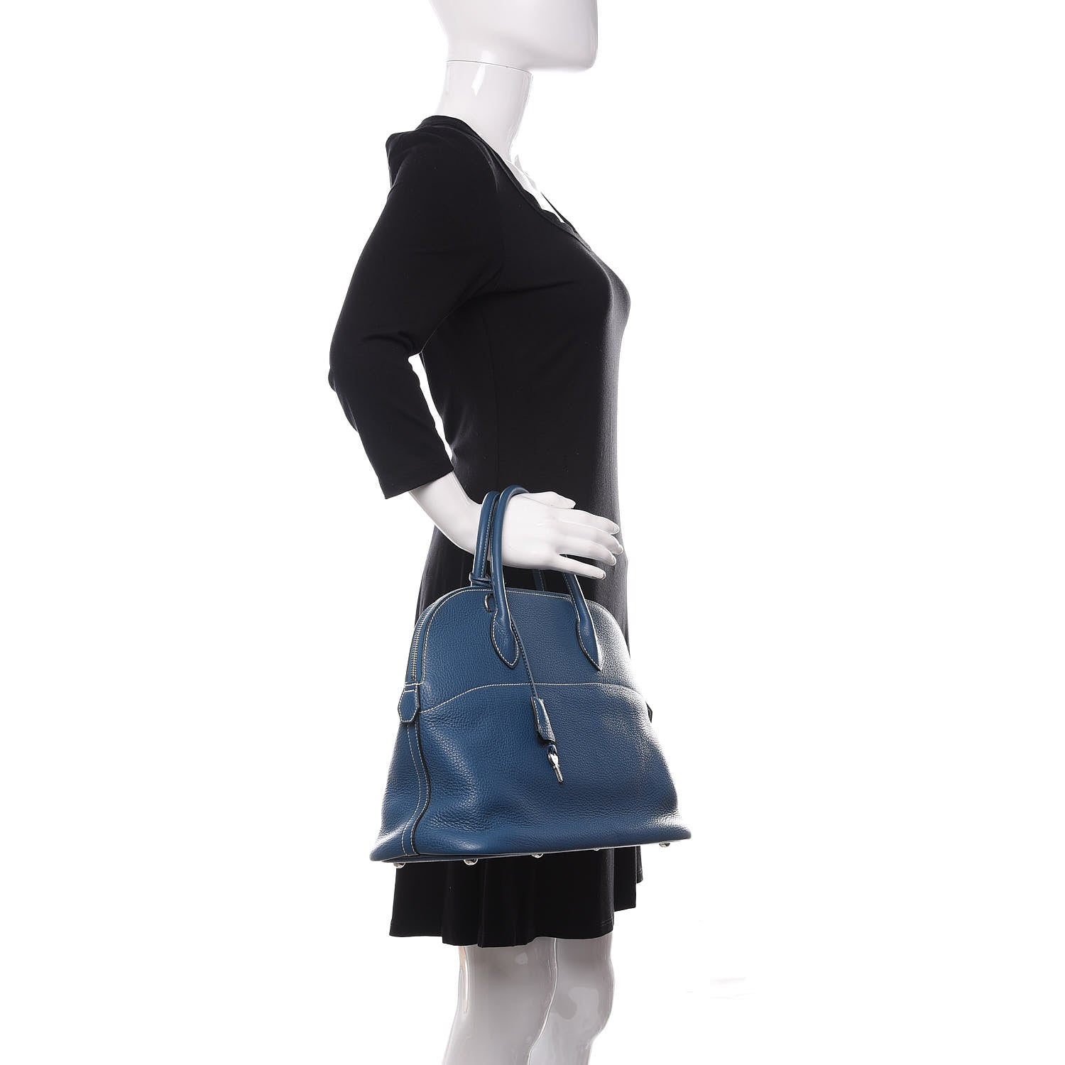 Hermes Taurillon Clemence Bolide 35 Bleu Thalassa 2 of 9