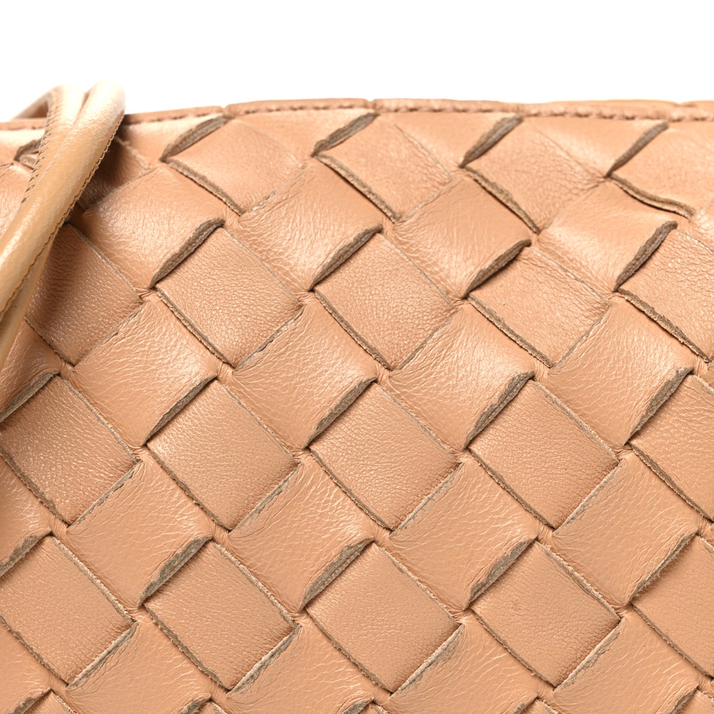 Nappa Intrecciato Mini Loop Camera Bag Almond
