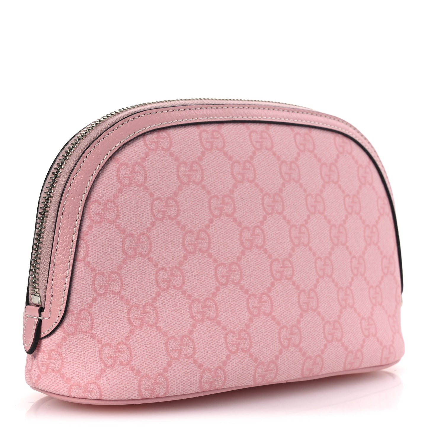 GG Supreme Monogram Textured Calfskin Large Ophidia Cosmetic Case  Pink