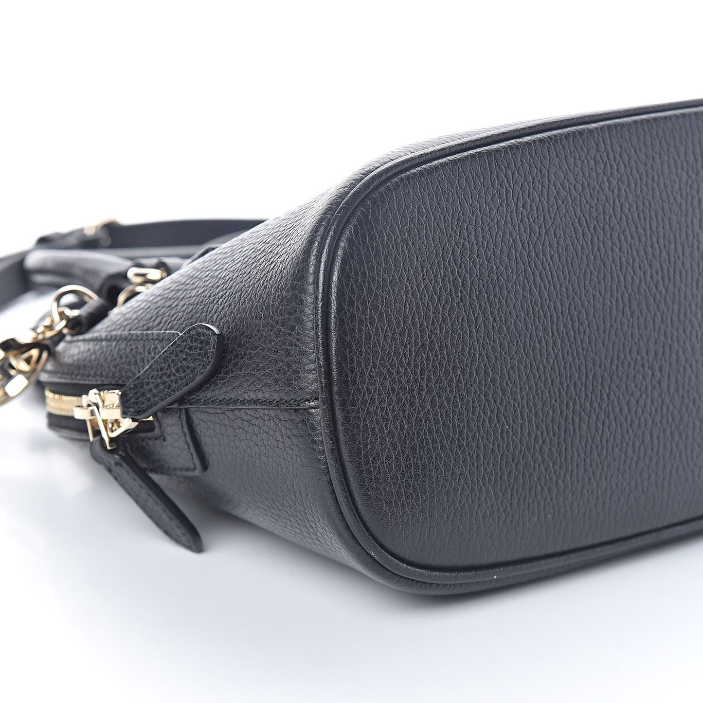 Dollar Calfskin Small GG Charm Dome Bag Black