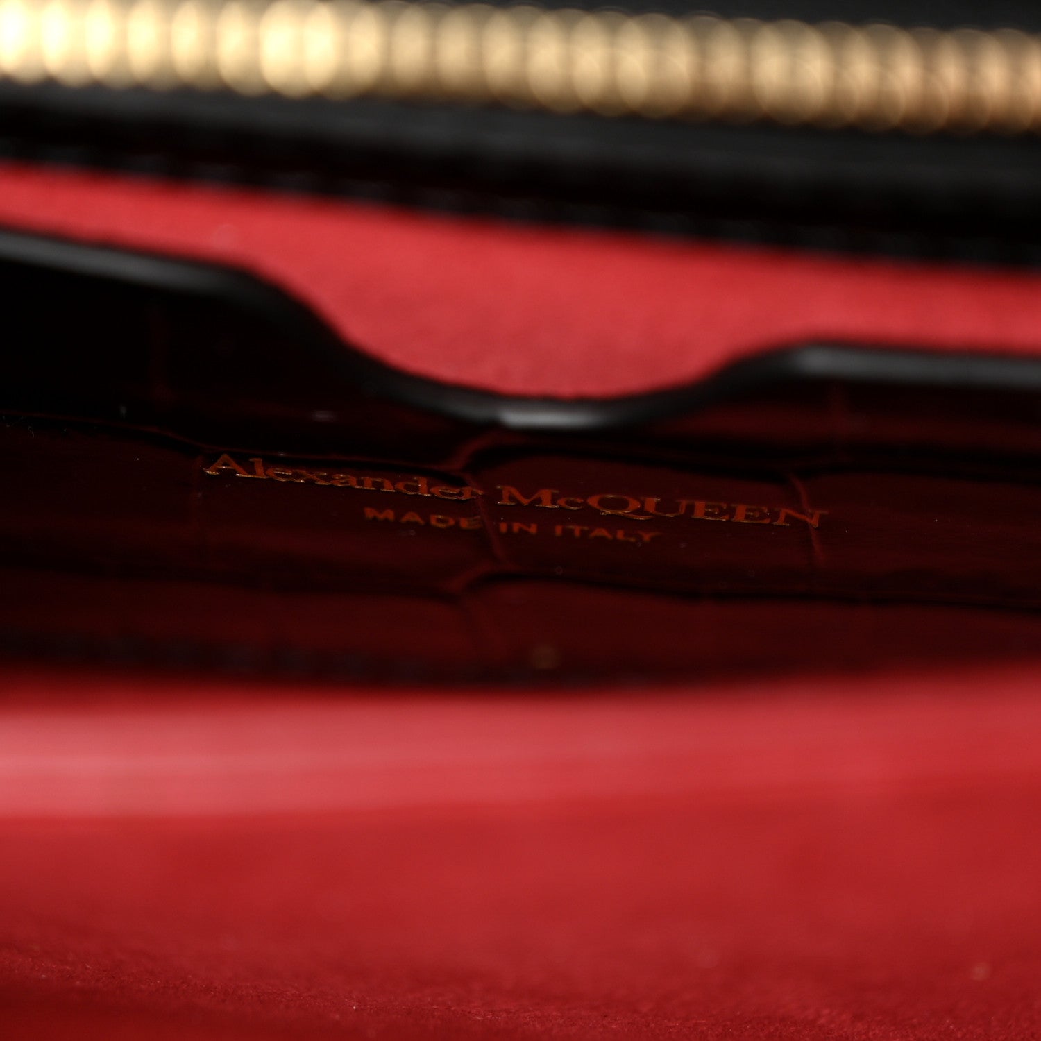 Alexander McQueen Calfskin Crocodile Embossed Mini Jeweled Satchel Black 6 of 10