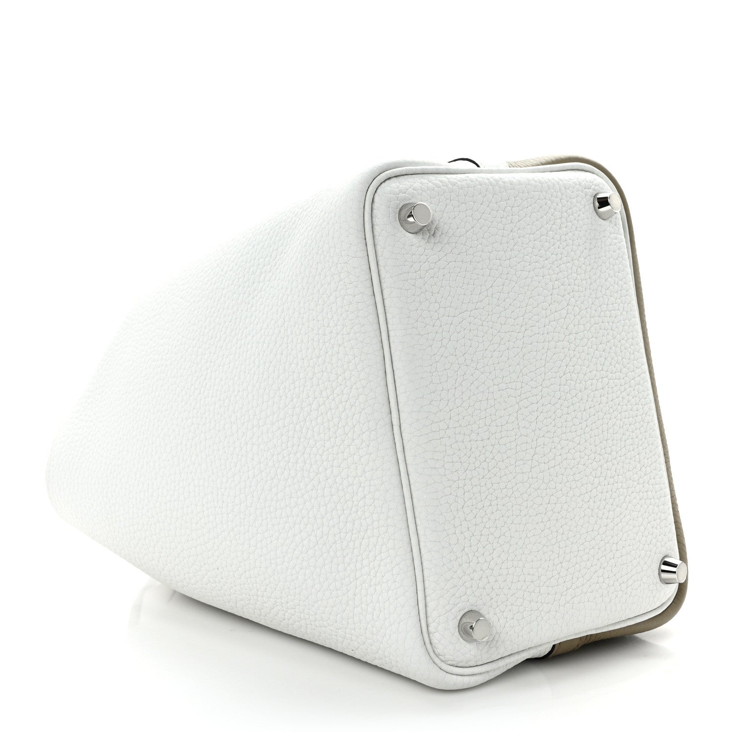 Hermes Taurillon Clemence Casaque Picotin Lock 18 PM Beige Marfa New White Macassar 4 of 11